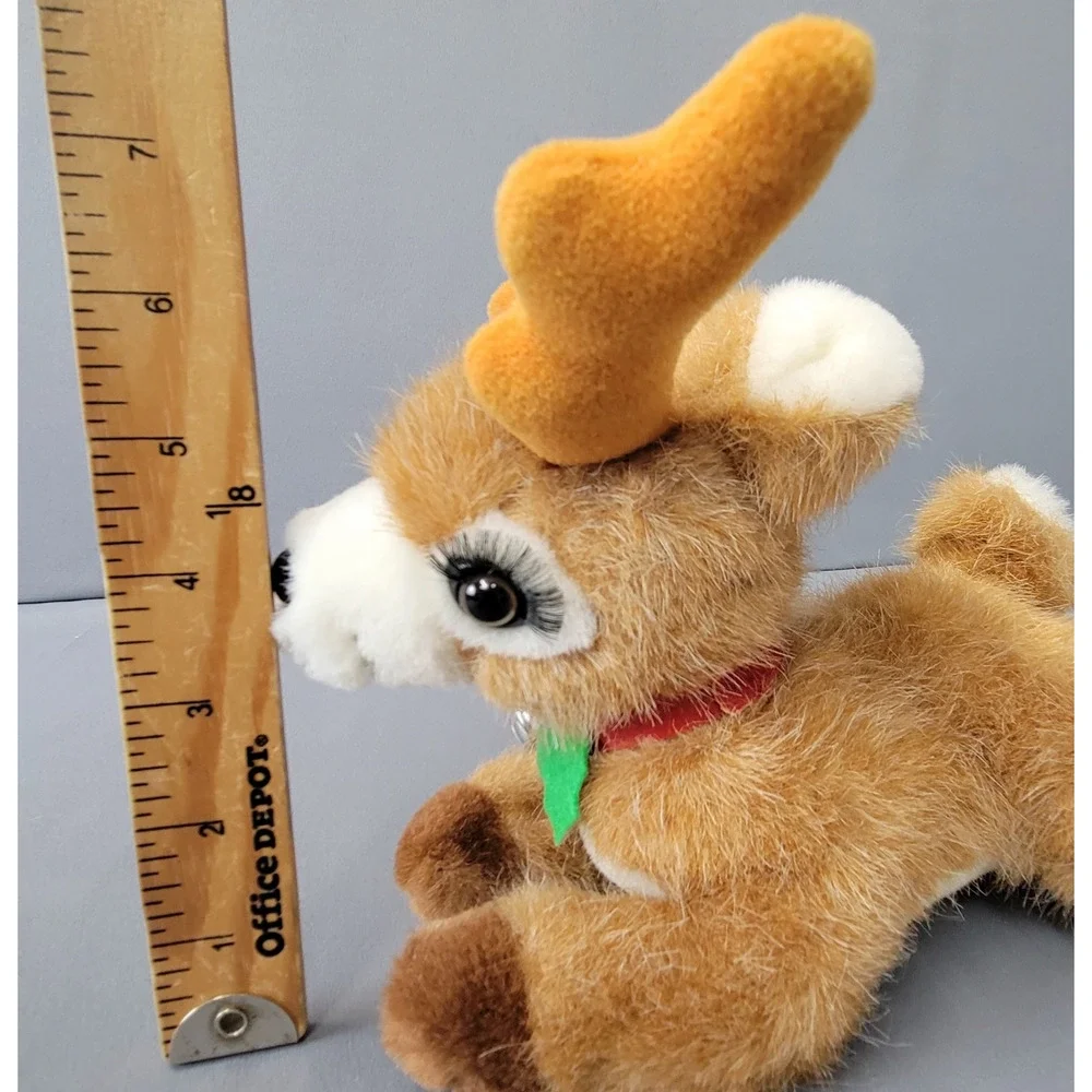 Vintage Russ Berrie Reindeer Shimmer Plush Toy Brown White Furry‎ Christmas #835